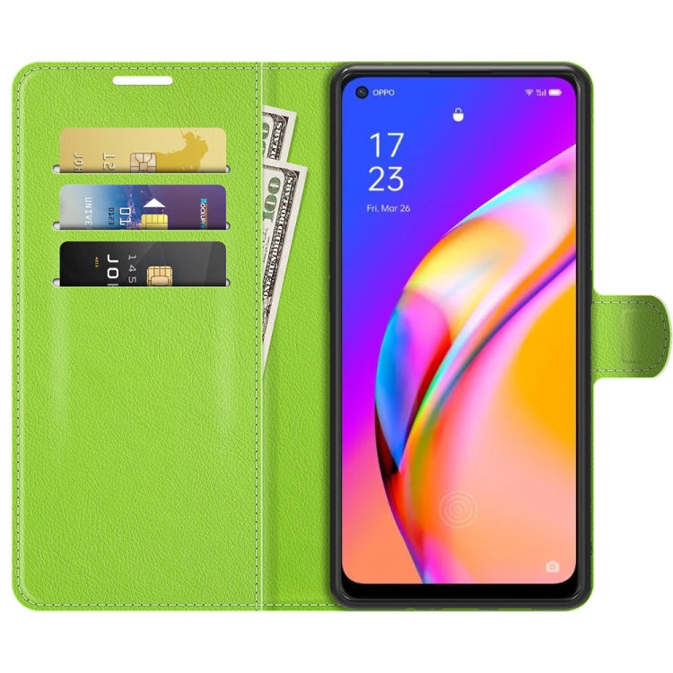 For OPPO A94 5G / F19 Pro+ 5G / Reno5 Z Litchi Texture Horizontal Flip Protective Case with Holder & Card Slots & Wallet