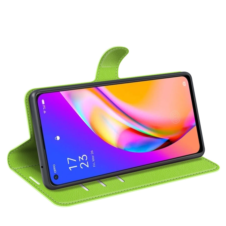 For OPPO A94 5G / F19 Pro+ 5G / Reno5 Z Litchi Texture Horizontal Flip Protective Case with Holder & Card Slots & Wallet