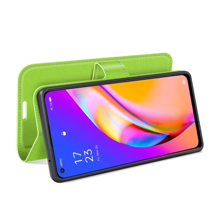 For OPPO A94 5G / F19 Pro+ 5G / Reno5 Z Litchi Texture Horizontal Flip Protective Case with Holder & Card Slots & Wallet