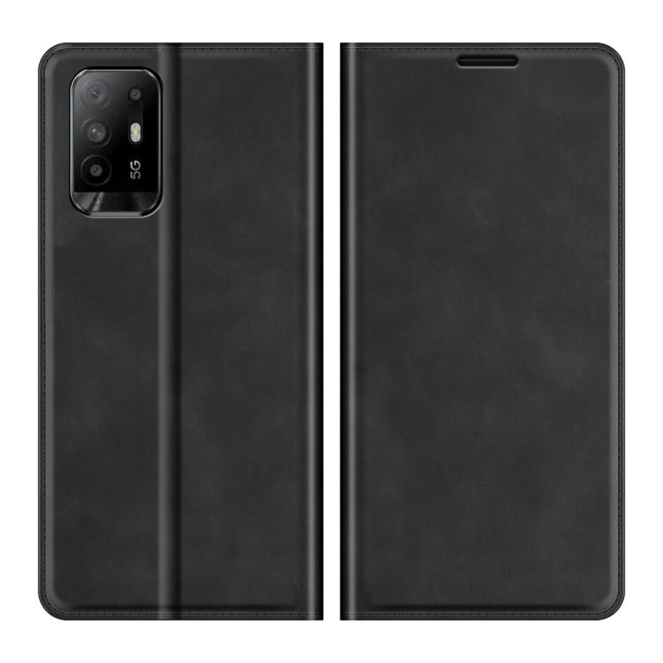 For OPPO A94 5G / F19 Pro+ 5G / Reno5 Z Retro-skin Business Magnetic Suction Leather Case with Holder & Card Slots & Wallet