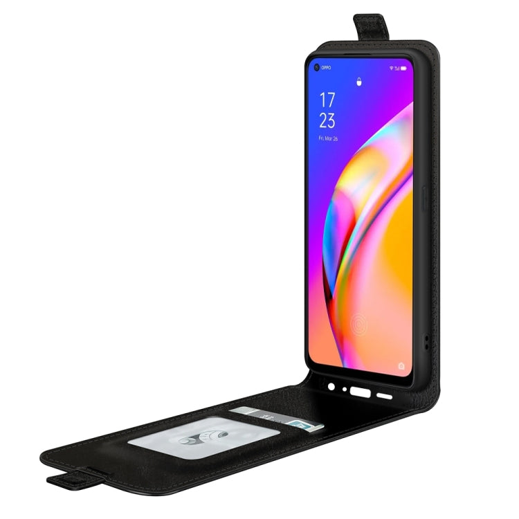 For OPPO A94 5G / F19 Pro+ 5G / Reno5 Z R64 Texture Single Vertical Flip Leather Protective Case with Card Slots & Photo Frame
