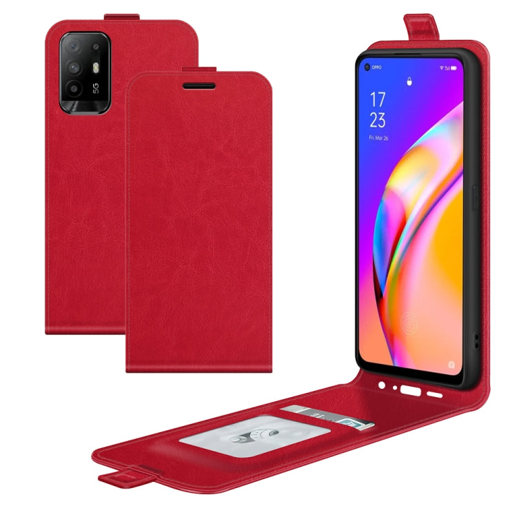 For OPPO A94 5G / F19 Pro+ 5G / Reno5 Z R64 Texture Single Vertical Flip Leather Protective Case with Card Slots & Photo Frame