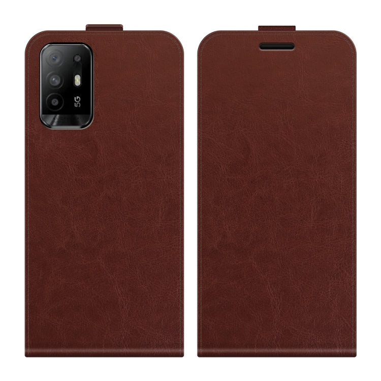 For OPPO A94 5G / F19 Pro+ 5G / Reno5 Z R64 Texture Single Vertical Flip Leather Protective Case with Card Slots & Photo Frame