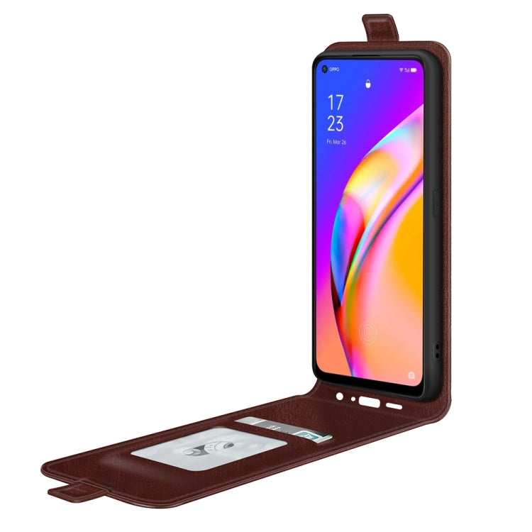 For OPPO A94 5G / F19 Pro+ 5G / Reno5 Z R64 Texture Single Vertical Flip Leather Protective Case with Card Slots & Photo Frame