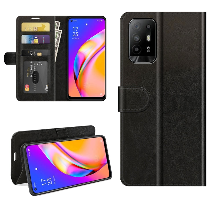 For OPPO A94 5G / F19 Pro+ 5G / Reno5 Z R64 Texture Single Horizontal Flip Protective Case with Holder & Card Slots & Wallet& Photo Frame