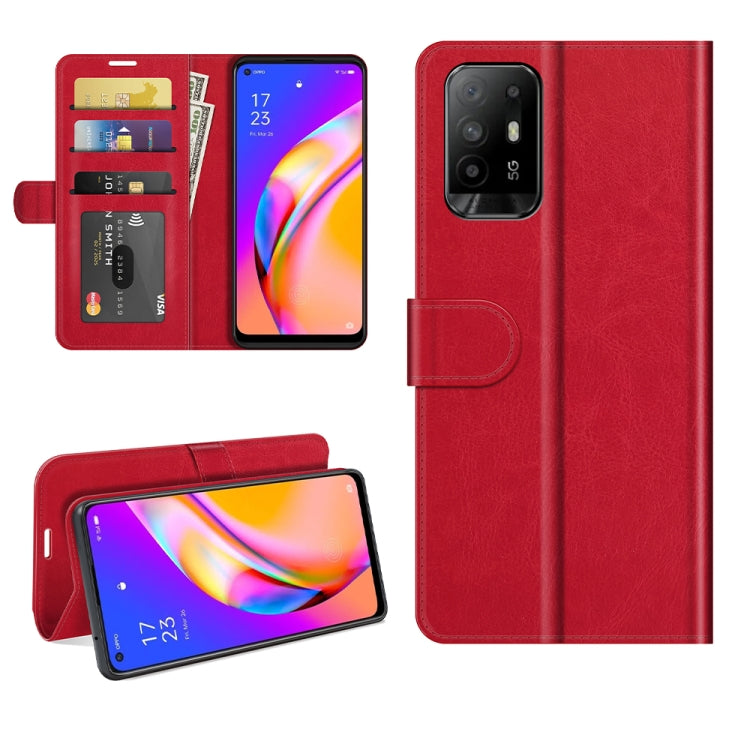 For OPPO A94 5G / F19 Pro+ 5G / Reno5 Z R64 Texture Single Horizontal Flip Protective Case with Holder & Card Slots & Wallet& Photo Frame