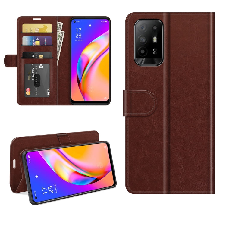 For OPPO A94 5G / F19 Pro+ 5G / Reno5 Z R64 Texture Single Horizontal Flip Protective Case with Holder & Card Slots & Wallet& Photo Frame