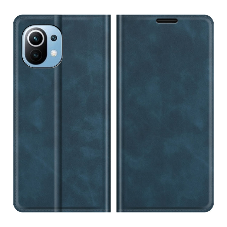 For Xiaomi Mi 11 Lite Retro-skin Business Magnetic Suction Leather Case with Holder & Card Slots & Wallet