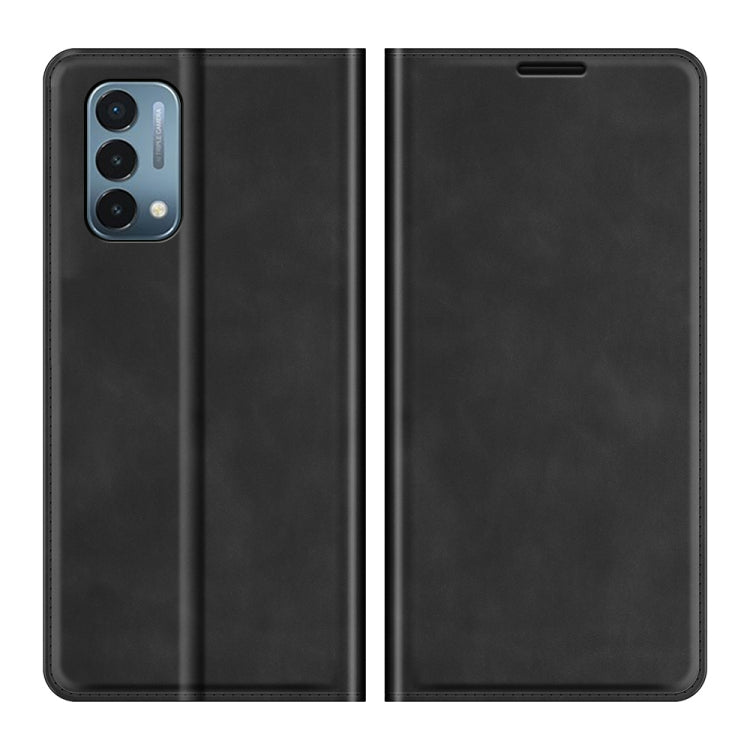 For OnePlus Nord N200 5G Retro-skin Business Magnetic Suction Leather Case with Holder & Card Slots & Wallet
