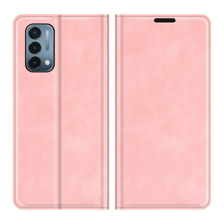 For OnePlus Nord N200 5G Retro-skin Business Magnetic Suction Leather Case with Holder & Card Slots & Wallet