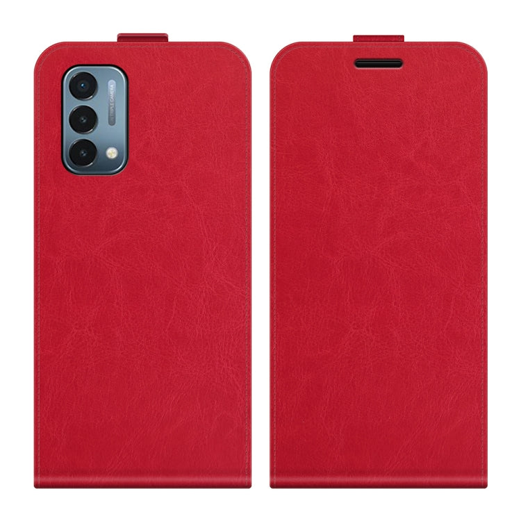 For OnePlus Nord N200 5G R64 Texture Single Vertical Flip Leather Protective Case with Card Slots & Photo Frame