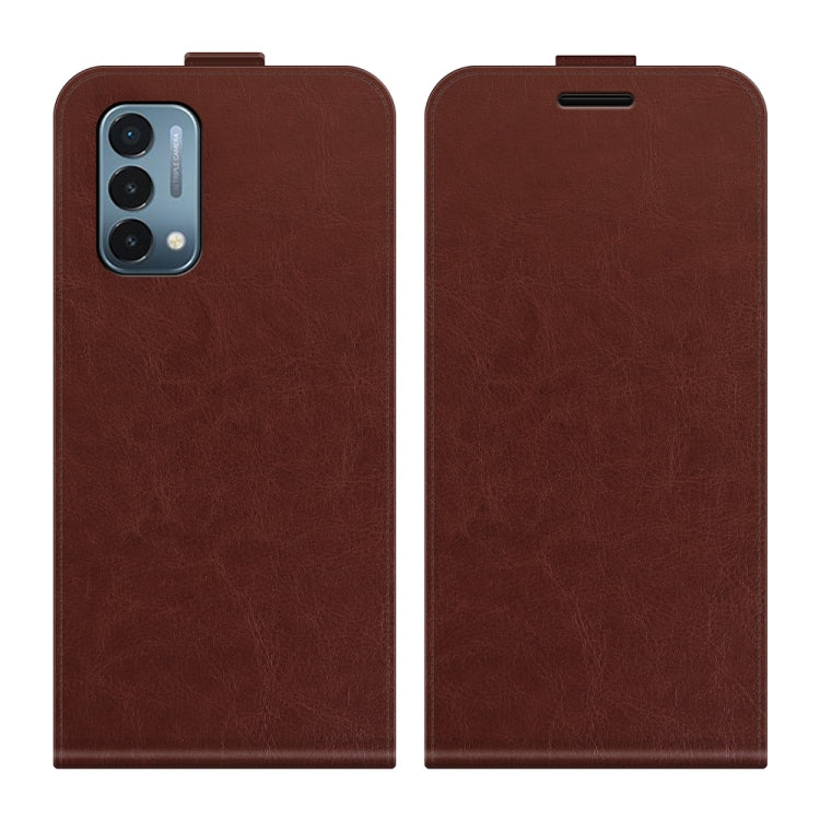 For OnePlus Nord N200 5G R64 Texture Single Vertical Flip Leather Protective Case with Card Slots & Photo Frame