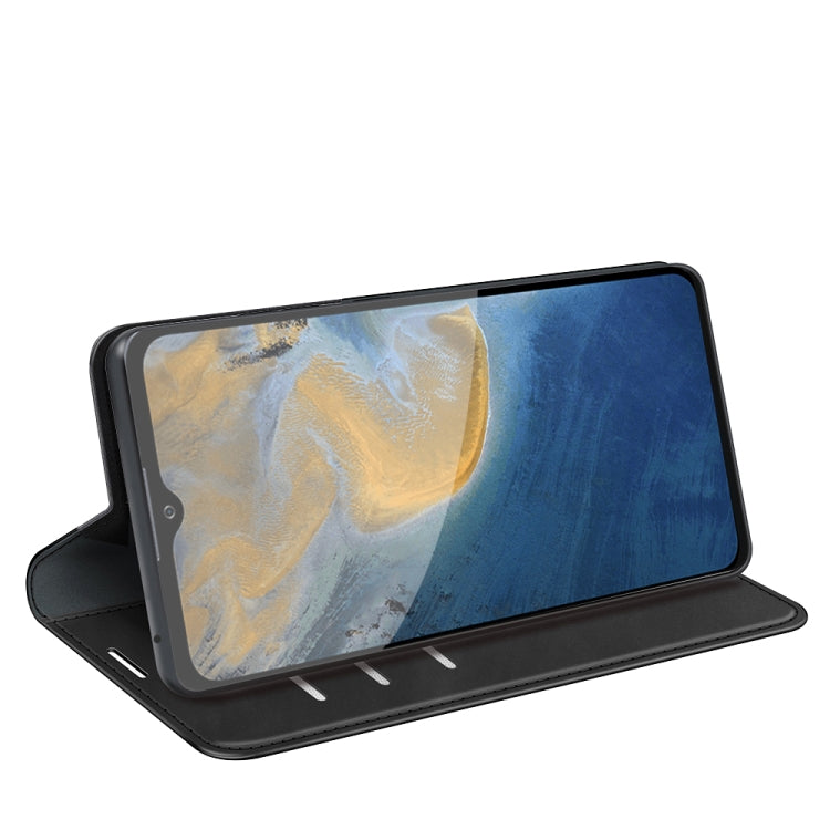 For ZTE Blade A51 Retro-skin Business Magnetic Suction Leather Case with Holder & Card Slots & Wallet