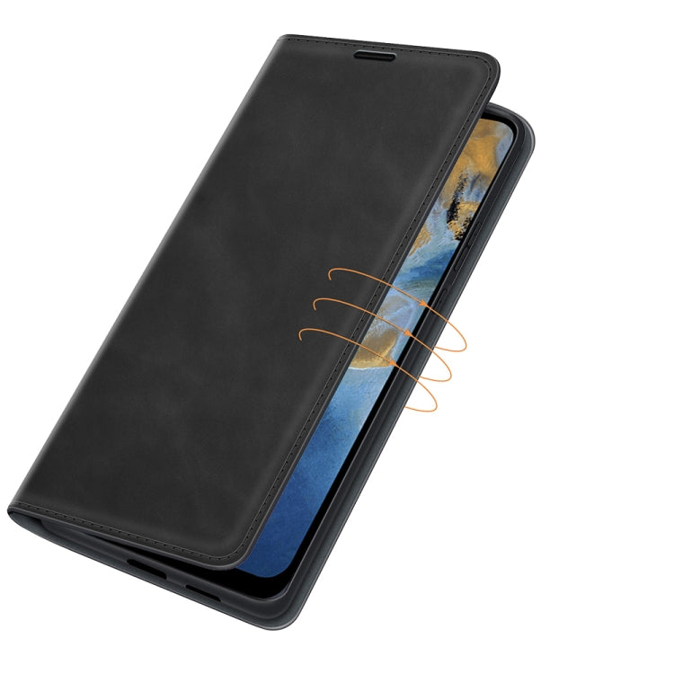 For ZTE Blade A51 Retro-skin Business Magnetic Suction Leather Case with Holder & Card Slots & Wallet
