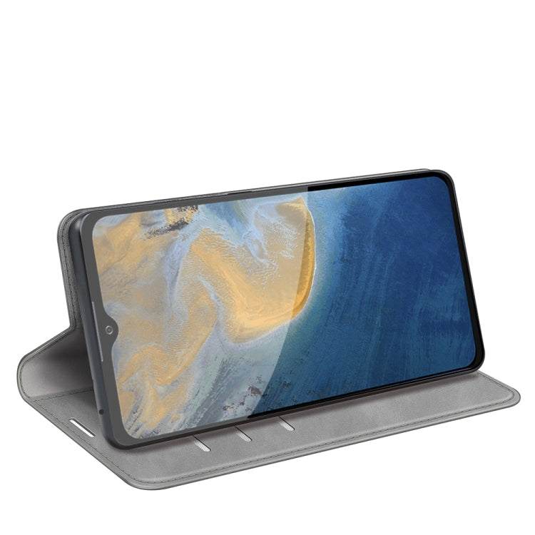 For ZTE Blade A51 Retro-skin Business Magnetic Suction Leather Case with Holder & Card Slots & Wallet