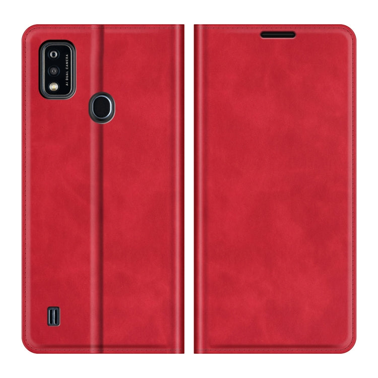 For ZTE Blade A51 Retro-skin Business Magnetic Suction Leather Case with Holder & Card Slots & Wallet