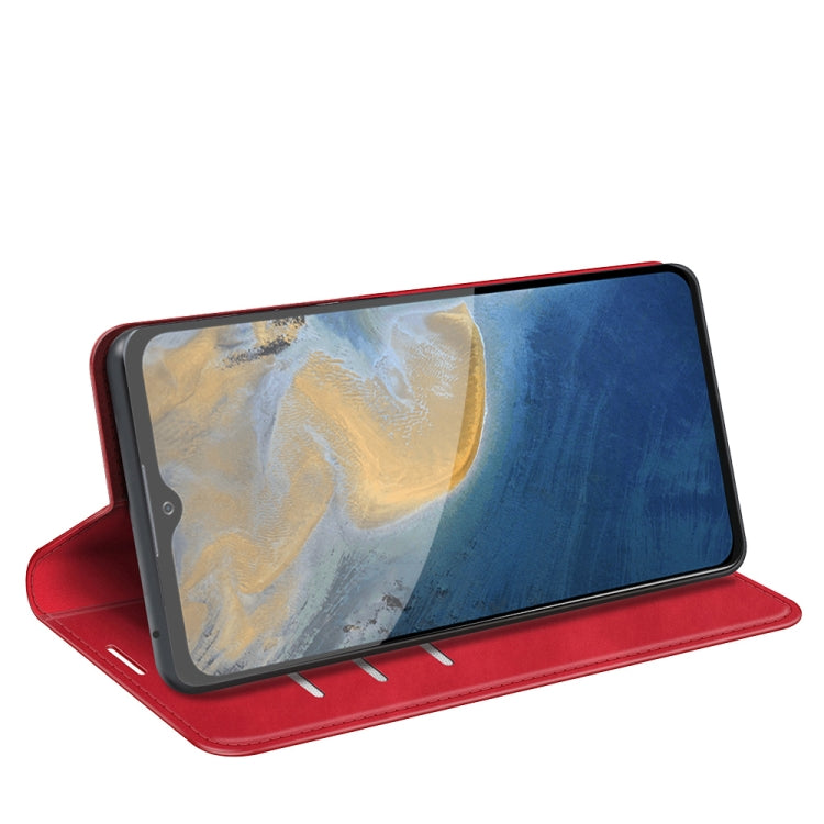 For ZTE Blade A51 Retro-skin Business Magnetic Suction Leather Case with Holder & Card Slots & Wallet