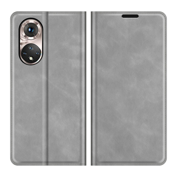 For Honor 50 Pro Retro-skin Business Magnetic Suction Leather Case with Holder & Card Slots & Wallet