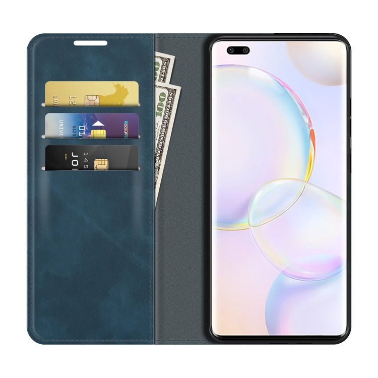For Honor 50 Pro Retro-skin Business Magnetic Suction Leather Case with Holder & Card Slots & Wallet