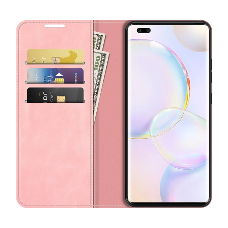 For Honor 50 Pro Retro-skin Business Magnetic Suction Leather Case with Holder & Card Slots & Wallet