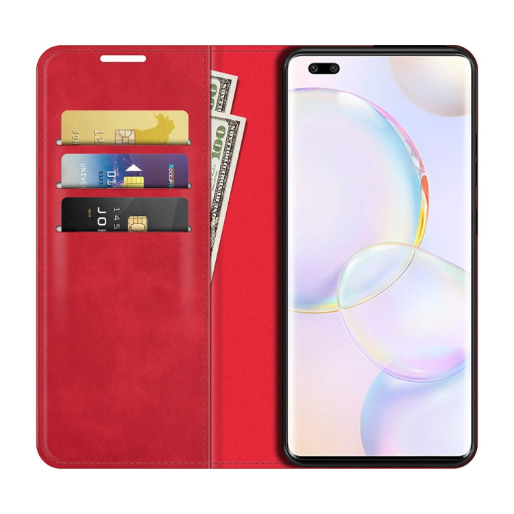 For Honor 50 Pro Retro-skin Business Magnetic Suction Leather Case with Holder & Card Slots & Wallet