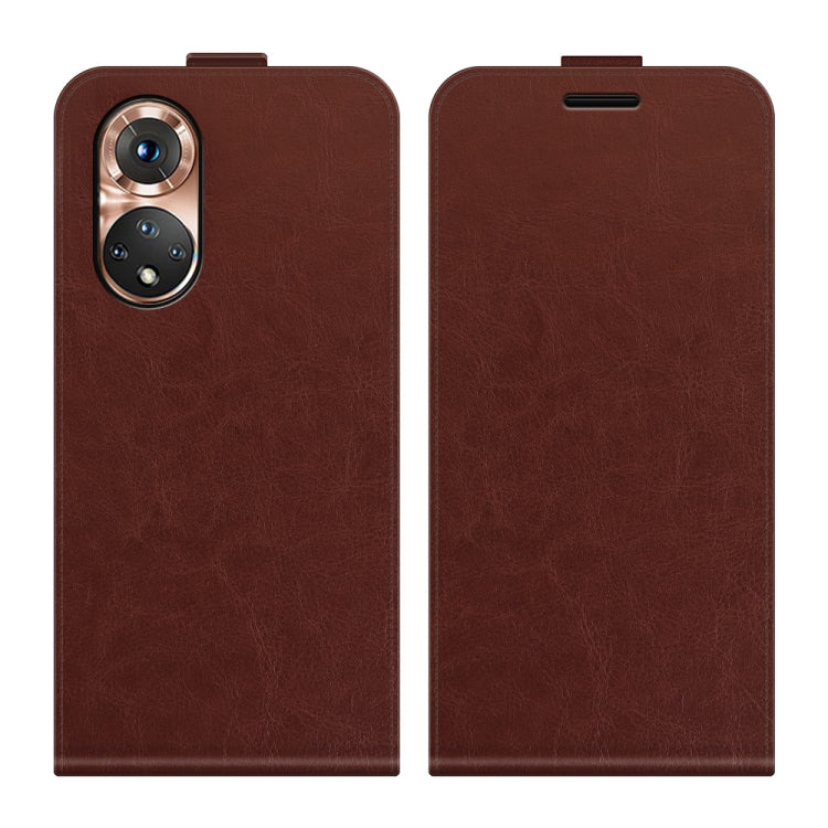 For Honor 50 R64 Texture Single Vertical Flip Leather Protective Case with Card Slots & Photo Frame
