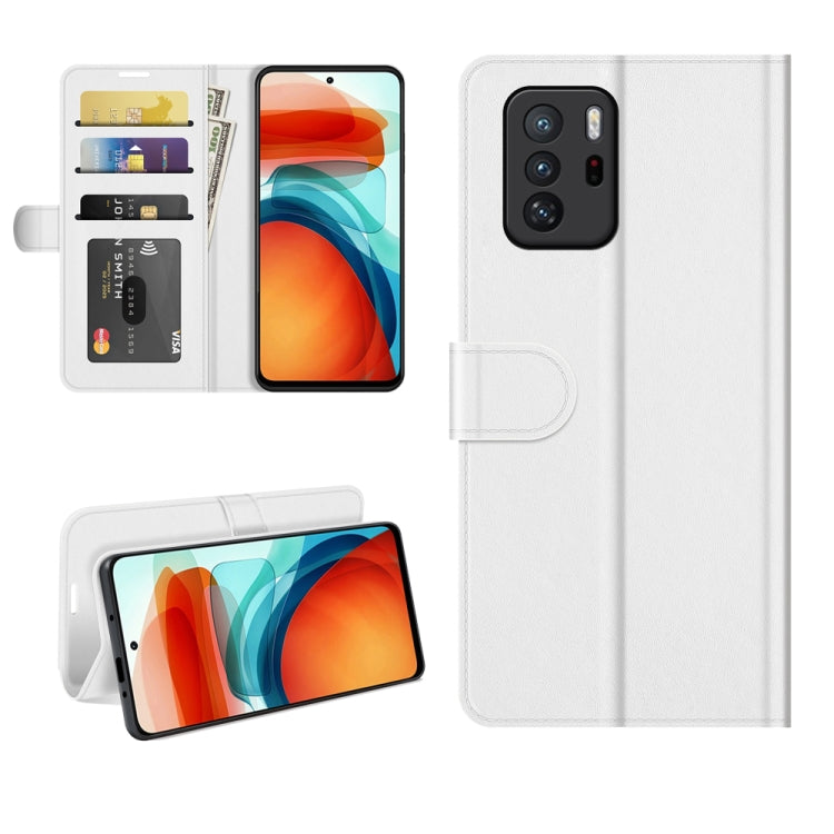For Xiaomi Redmi Note 10 Pro 5G China / Poco X3 GT R64 Texture Single Horizontal Flip Protective Case with Holder & Card Slots & Wallet& Photo Frame
