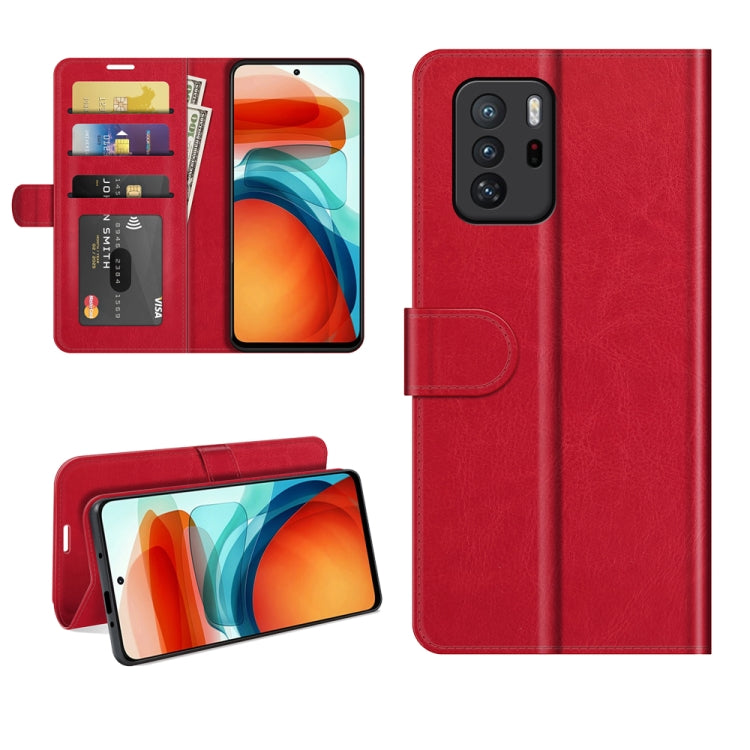 For Xiaomi Redmi Note 10 Pro 5G China / Poco X3 GT R64 Texture Single Horizontal Flip Protective Case with Holder & Card Slots & Wallet& Photo Frame