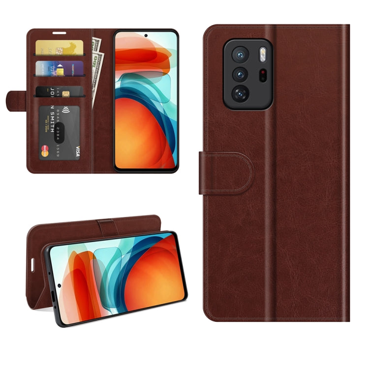 For Xiaomi Redmi Note 10 Pro 5G China / Poco X3 GT R64 Texture Single Horizontal Flip Protective Case with Holder & Card Slots & Wallet& Photo Frame