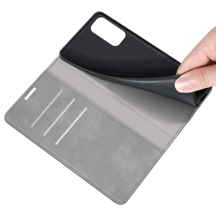 For OnePlus Nord 2 5G Retro-skin Business Magnetic Suction Leather Case with Holder & Card Slots & Wallet