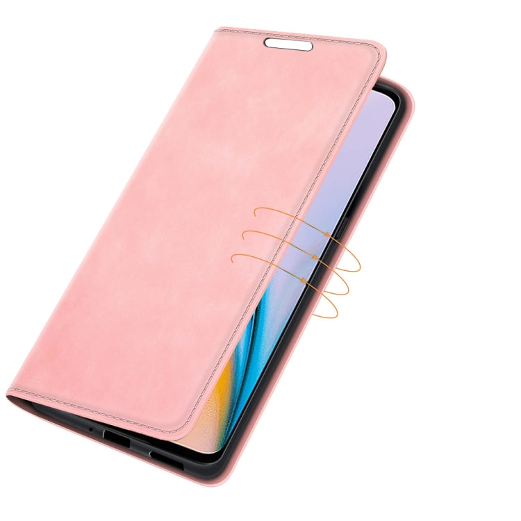 For OnePlus Nord 2 5G Retro-skin Business Magnetic Suction Leather Case with Holder & Card Slots & Wallet