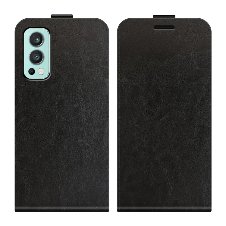 For OnePlus Nord 2 5G R64 Texture Single Vertical Flip Leather Protective Case with Card Slots & Photo Frame
