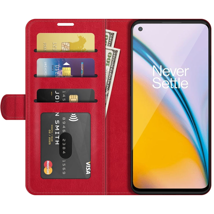 For OnePlus Nord 2 5G R64 Texture Single Horizontal Flip Protective Case with Holder & Card Slots & Wallet& Photo Frame