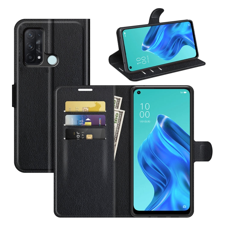 For OPPO Reno5 A Litchi Texture Horizontal Flip Protective Case with Holder & Card Slots & Wallet