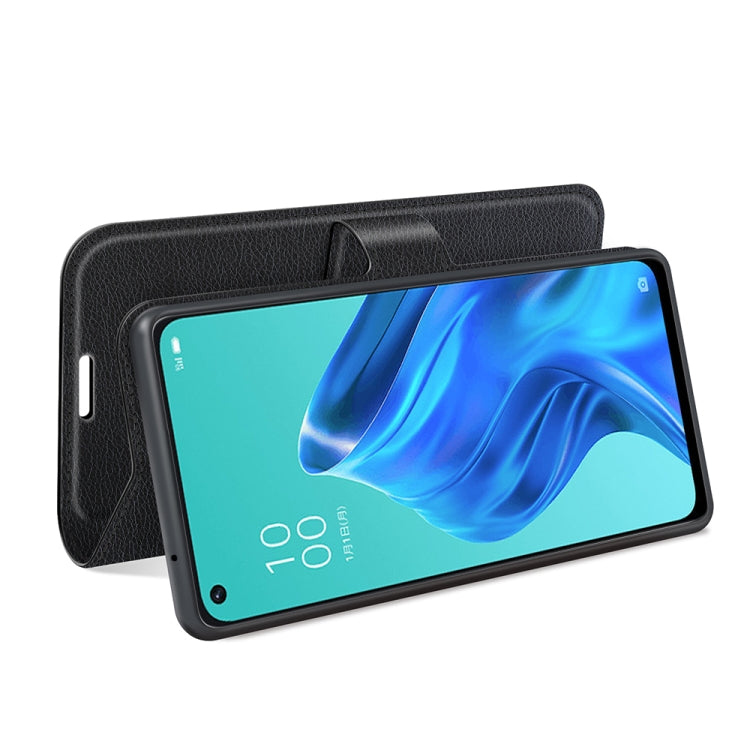 For OPPO Reno5 A Litchi Texture Horizontal Flip Protective Case with Holder & Card Slots & Wallet