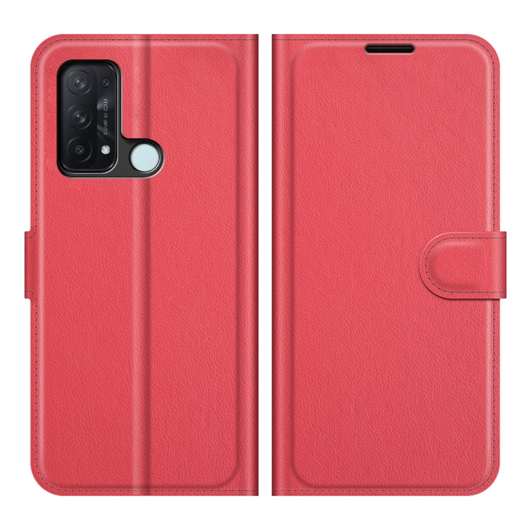 For OPPO Reno5 A Litchi Texture Horizontal Flip Protective Case with Holder & Card Slots & Wallet