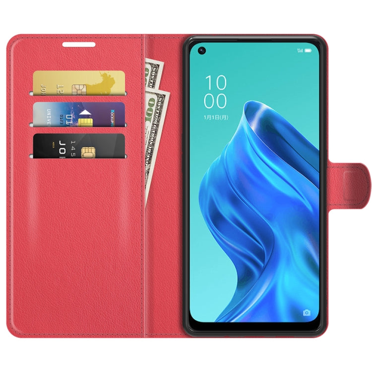 For OPPO Reno5 A Litchi Texture Horizontal Flip Protective Case with Holder & Card Slots & Wallet