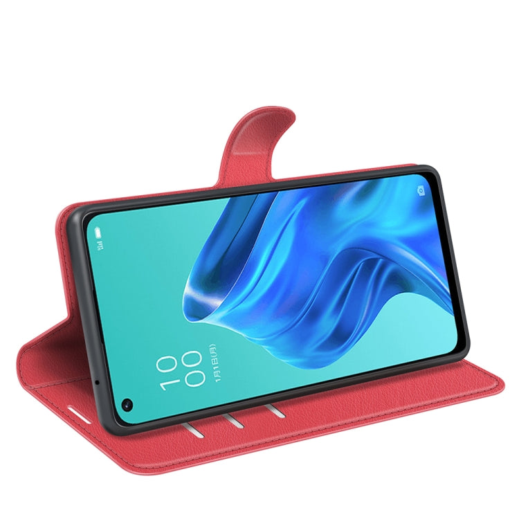 For OPPO Reno5 A Litchi Texture Horizontal Flip Protective Case with Holder & Card Slots & Wallet