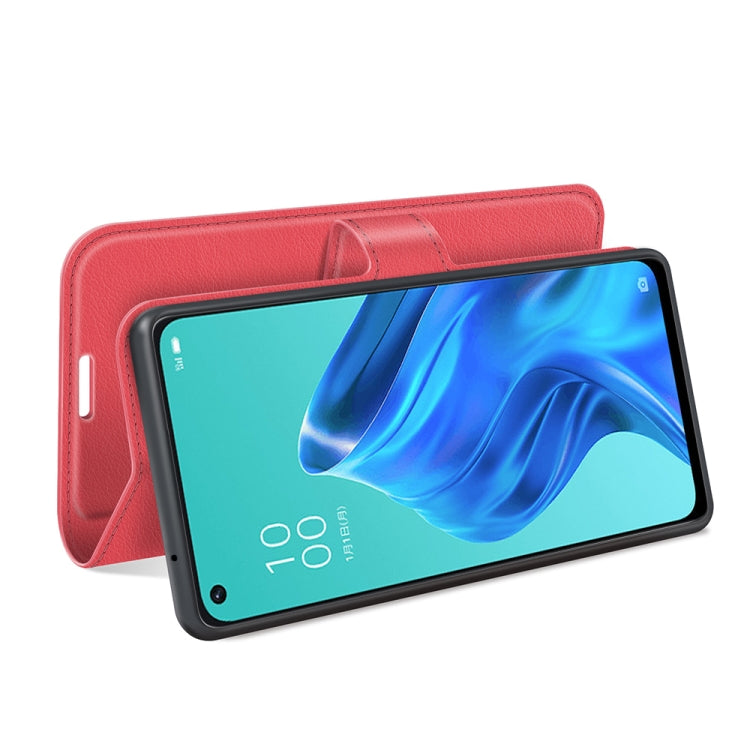 For OPPO Reno5 A Litchi Texture Horizontal Flip Protective Case with Holder & Card Slots & Wallet