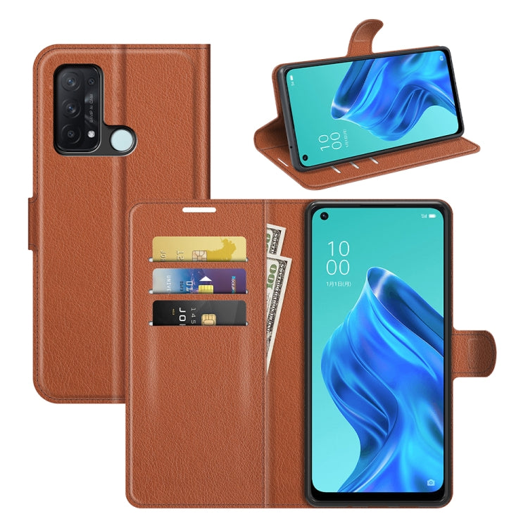 For OPPO Reno5 A Litchi Texture Horizontal Flip Protective Case with Holder & Card Slots & Wallet
