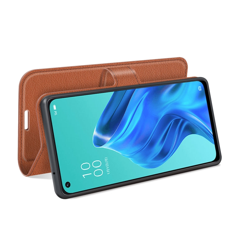 For OPPO Reno5 A Litchi Texture Horizontal Flip Protective Case with Holder & Card Slots & Wallet