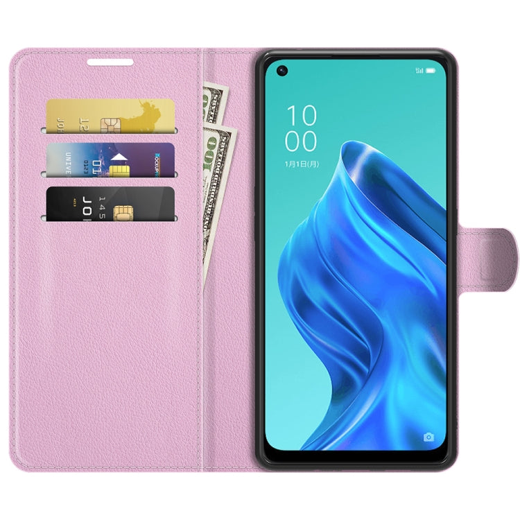 For OPPO Reno5 A Litchi Texture Horizontal Flip Protective Case with Holder & Card Slots & Wallet
