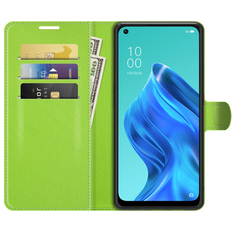 For OPPO Reno5 A Litchi Texture Horizontal Flip Protective Case with Holder & Card Slots & Wallet