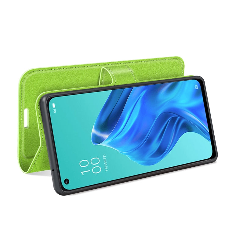 For OPPO Reno5 A Litchi Texture Horizontal Flip Protective Case with Holder & Card Slots & Wallet