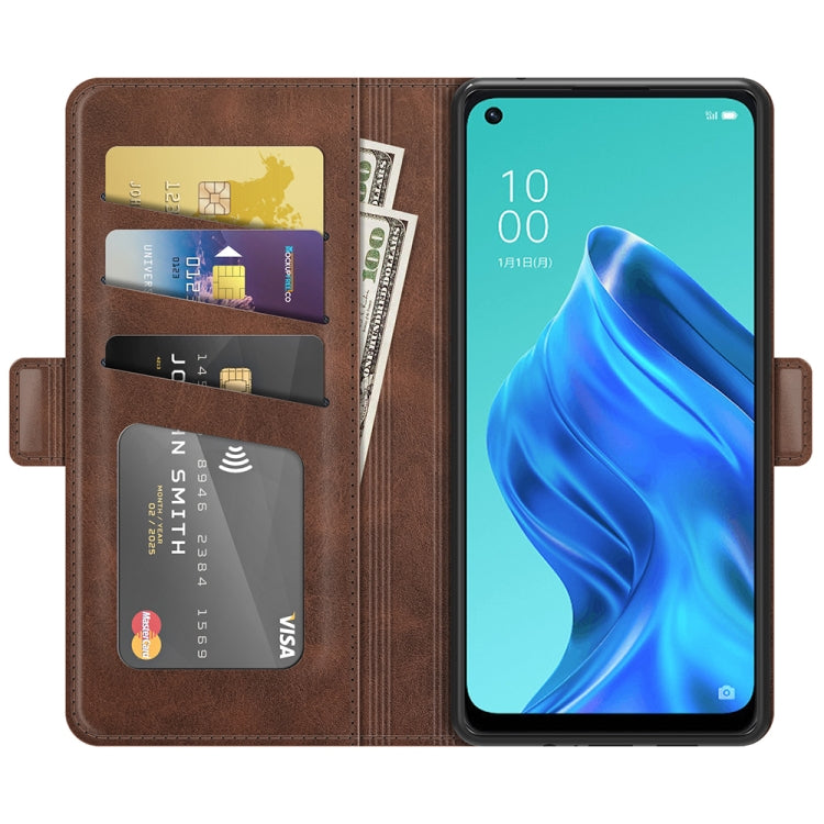 For OPPO Reno5 A Dual-side Magnetic Buckle Horizontal Flip Leather Case with Holder & Card Slots & Wallet