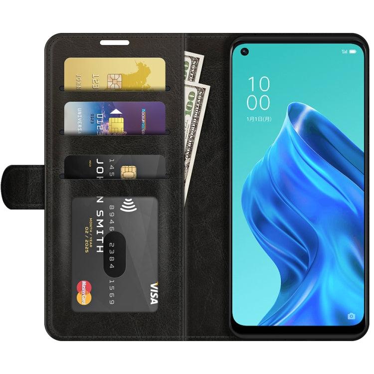 For OPPO Reno5 A R64 Texture Single Horizontal Flip Protective Case with Holder & Card Slots & Wallet& Photo Frame