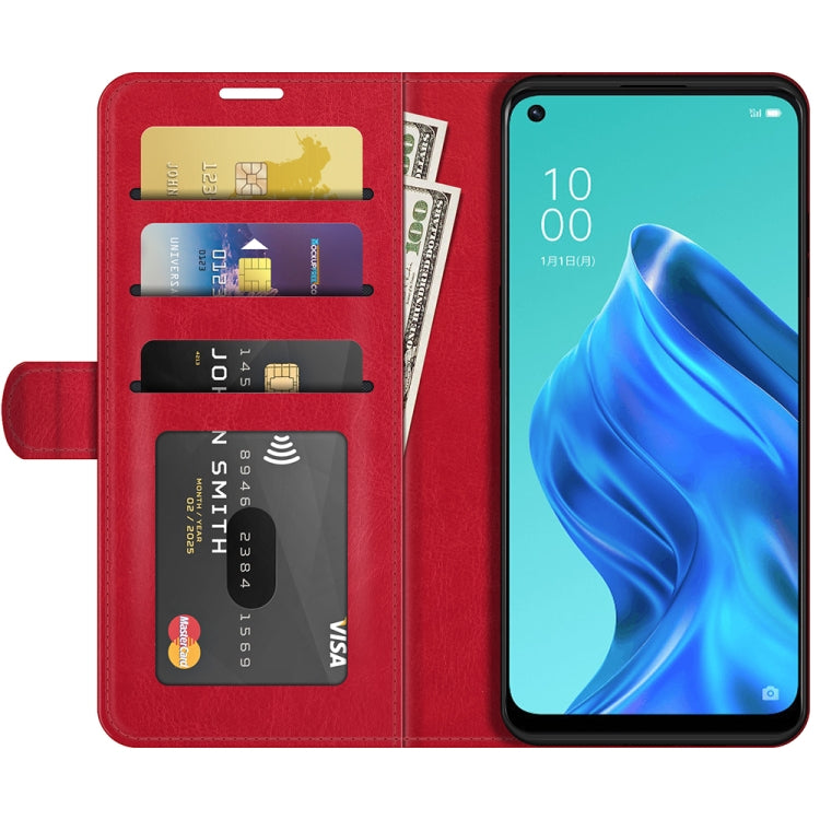 For OPPO Reno5 A R64 Texture Single Horizontal Flip Protective Case with Holder & Card Slots & Wallet& Photo Frame