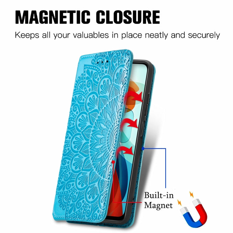 For Xiaomi Redmi Note 10 Pro 5G / Poco X3 GT Blooming Mandala Embossed Pattern Magnetic Horizontal Flip Leather Case with Holder & Card Slots & Wallet