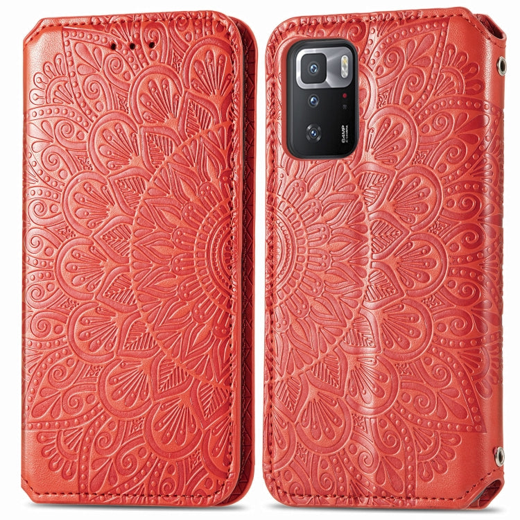 For Xiaomi Redmi Note 10 Pro 5G / Poco X3 GT Blooming Mandala Embossed Pattern Magnetic Horizontal Flip Leather Case with Holder & Card Slots & Wallet