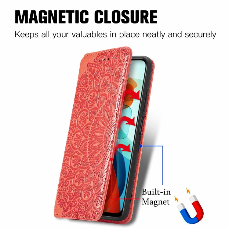 For Xiaomi Redmi Note 10 Pro 5G / Poco X3 GT Blooming Mandala Embossed Pattern Magnetic Horizontal Flip Leather Case with Holder & Card Slots & Wallet